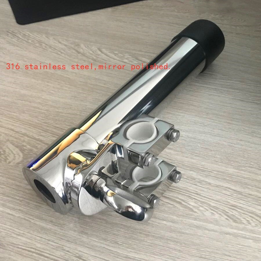 360° Rotating Clamp-On Rod Holder - 316 Stainless Steel for 25mm Rails